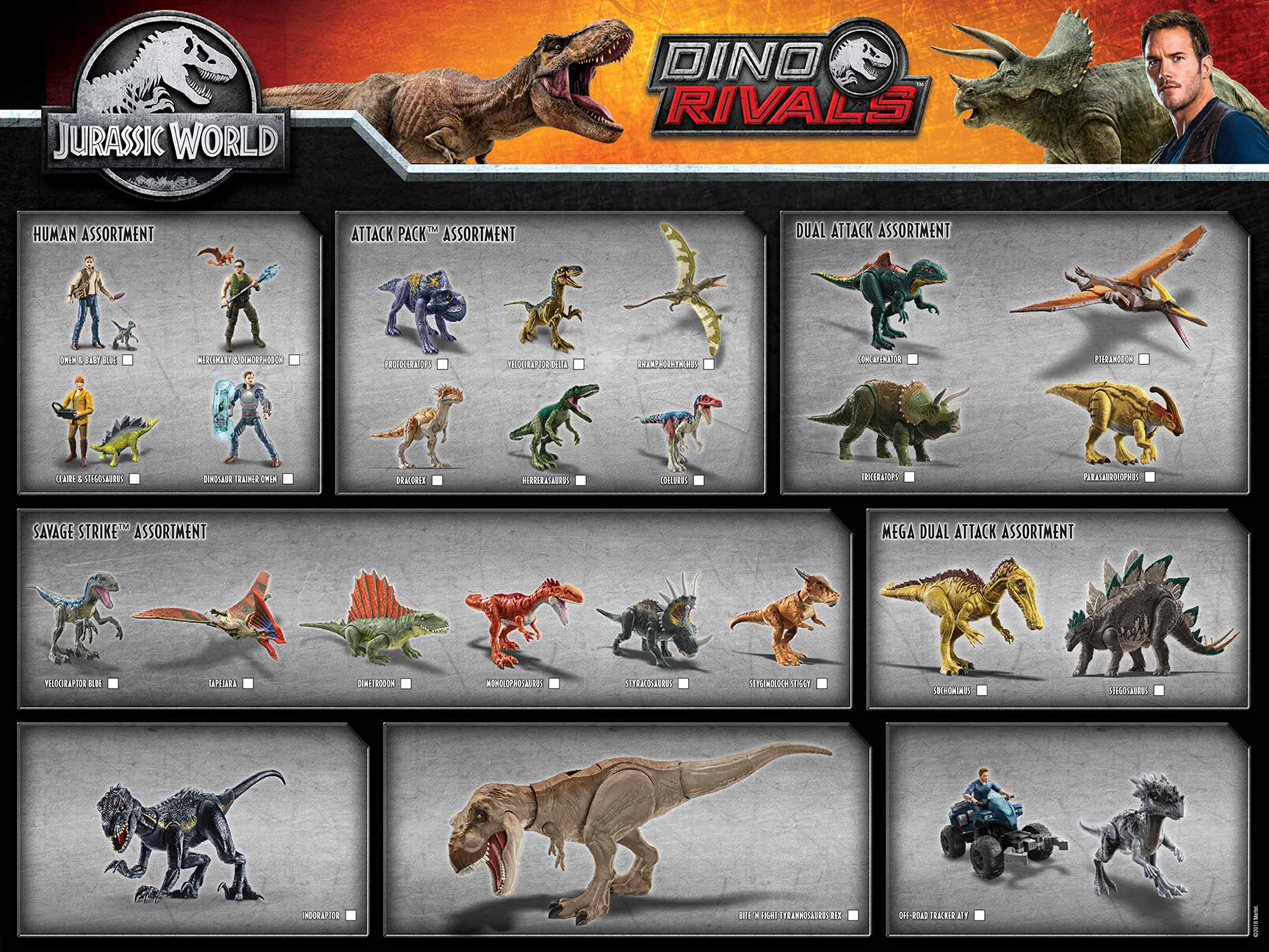 See The Official Mattel Dino Rivals Checklist Collect Jurassic 